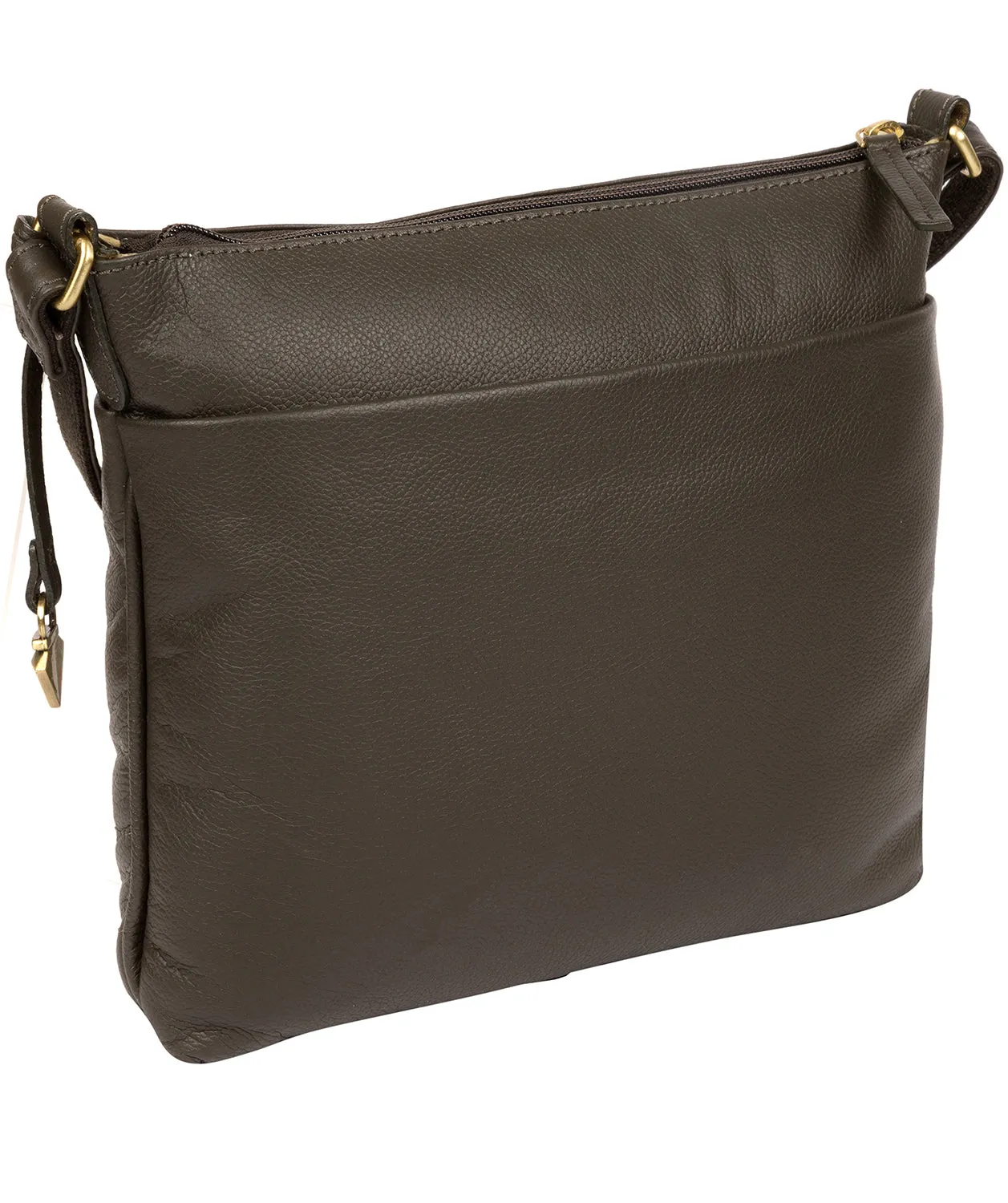 'Gianna' Olive Leather Cross Body Bag
