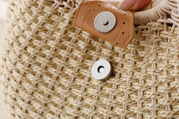 Gloria Snail's Nest Rattan Top Handle Bag