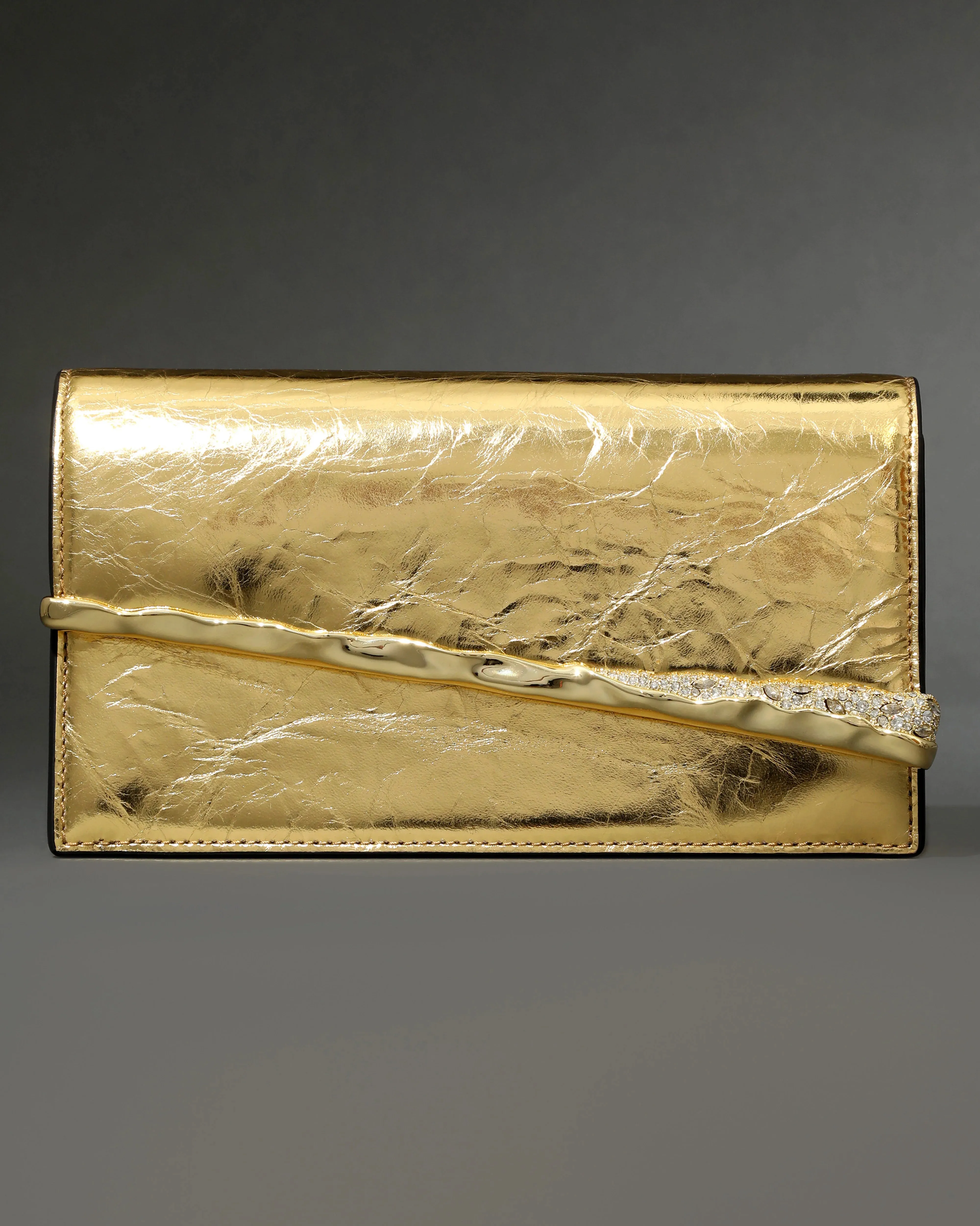 Gold Angular Convertible Crossbody Bag - Gold