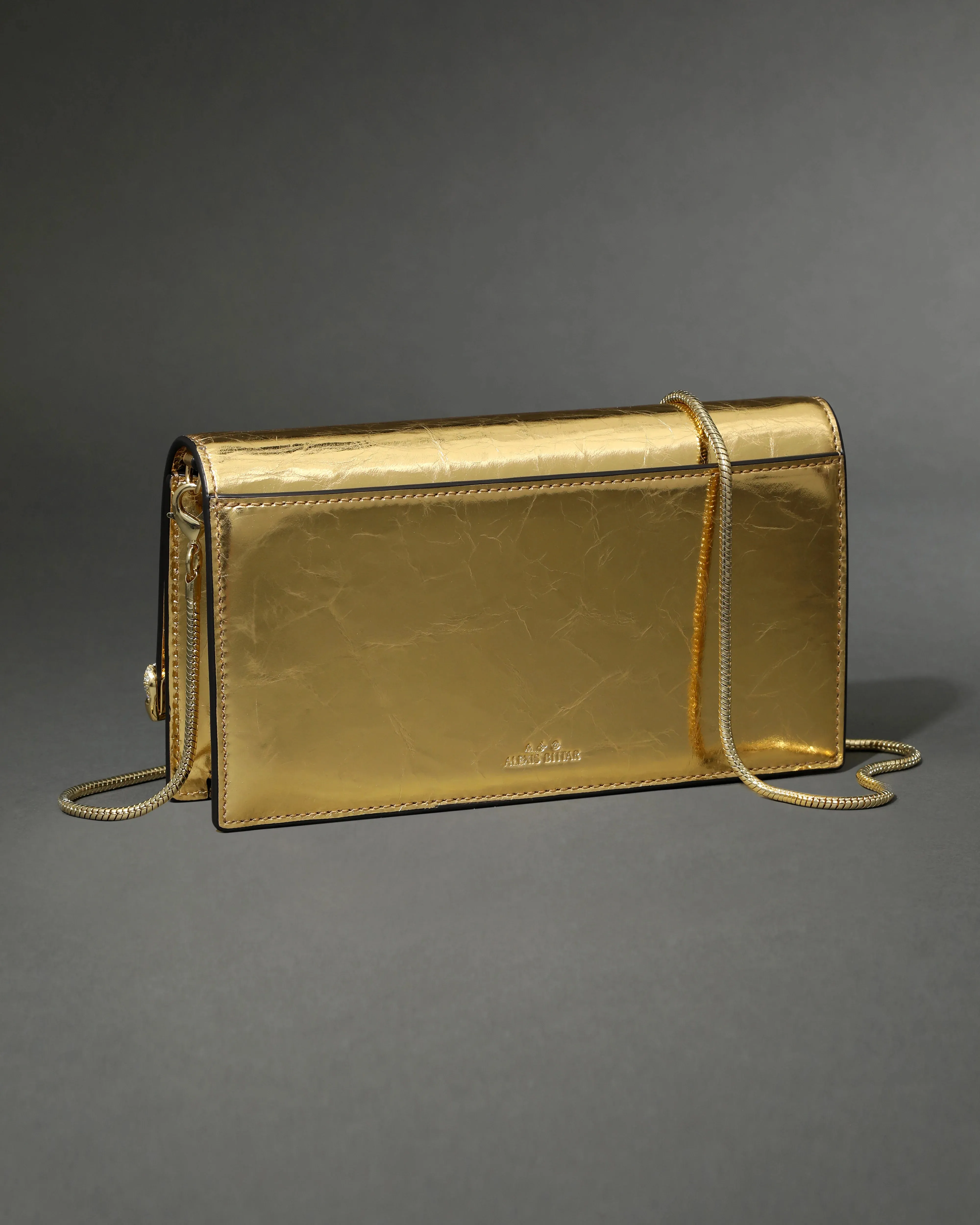 Gold Angular Convertible Crossbody Bag - Gold