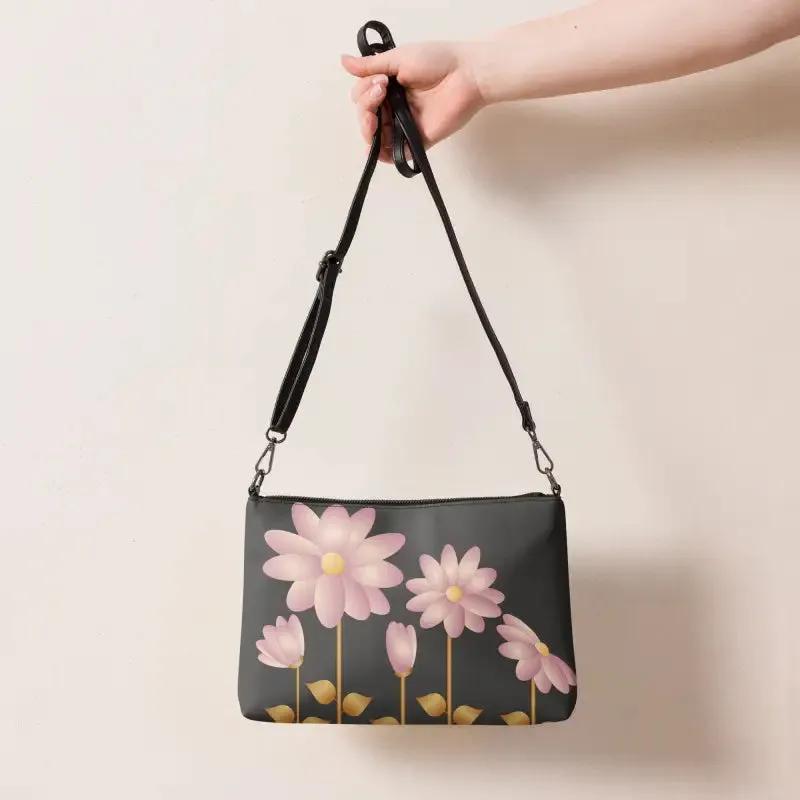 Gold Floral Center Crossbody Bag