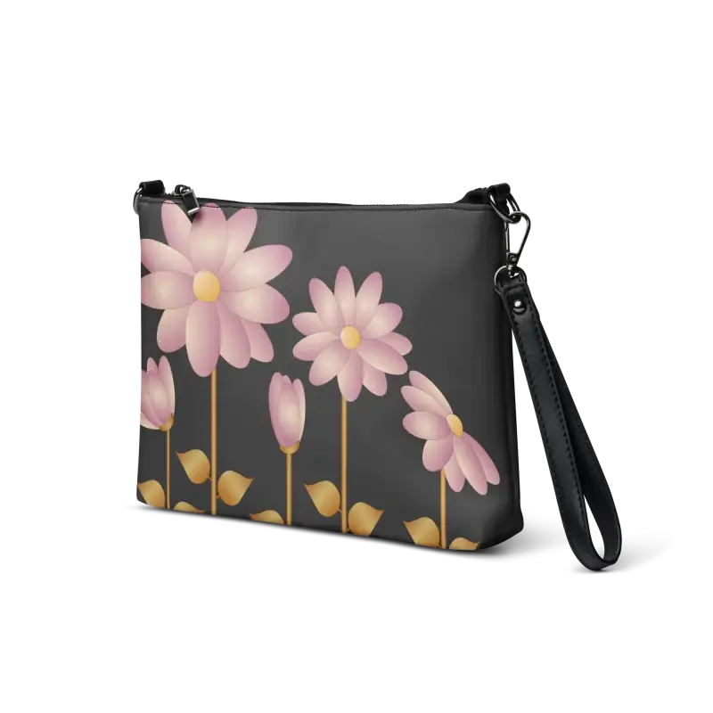 Gold Floral Center Crossbody Bag