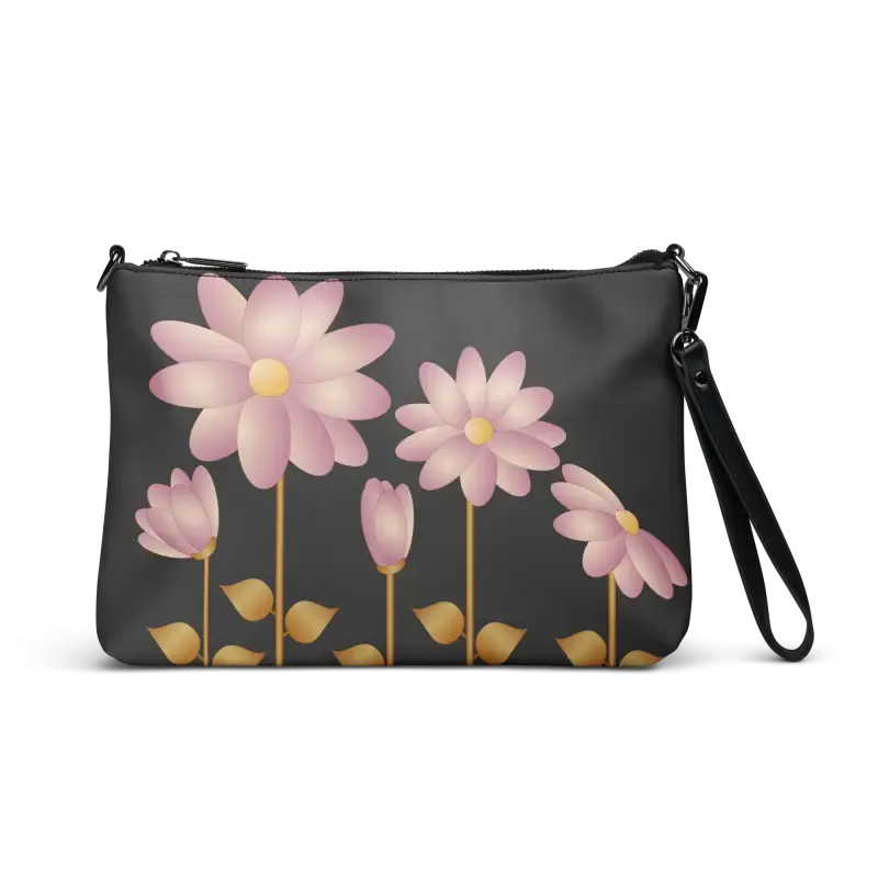 Gold Floral Center Crossbody Bag