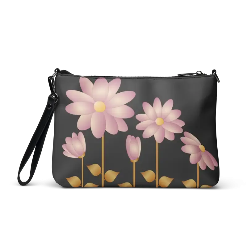 Gold Floral Center Crossbody Bag