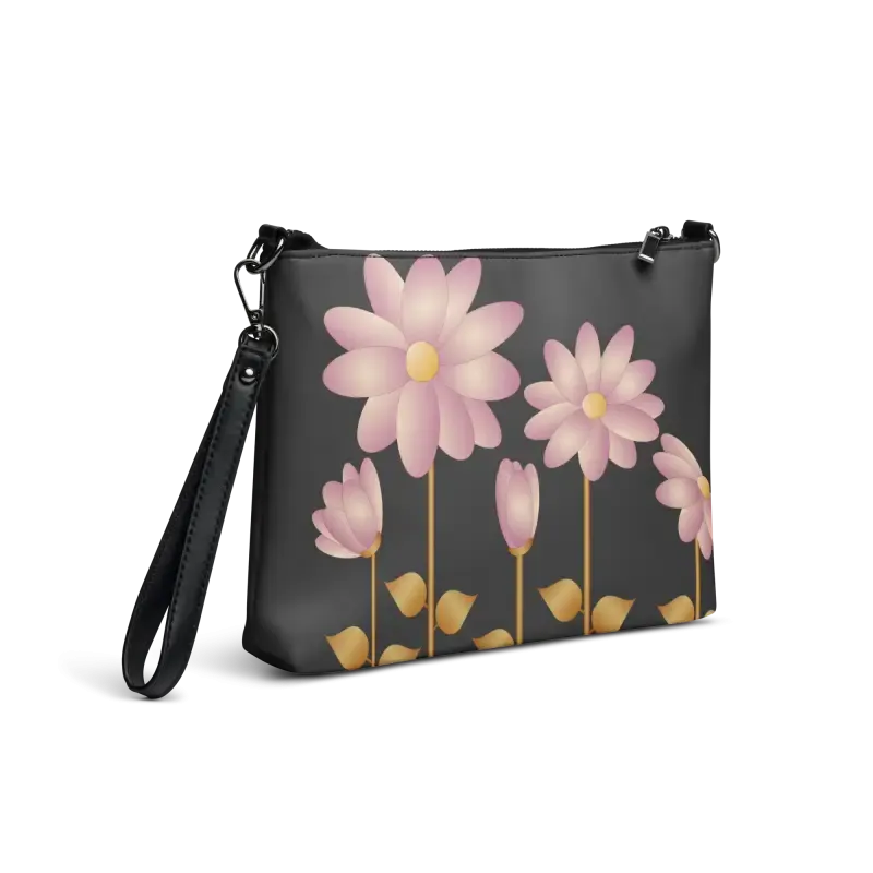 Gold Floral Center Crossbody Bag