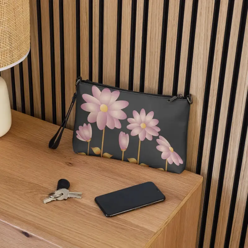Gold Floral Center Crossbody Bag