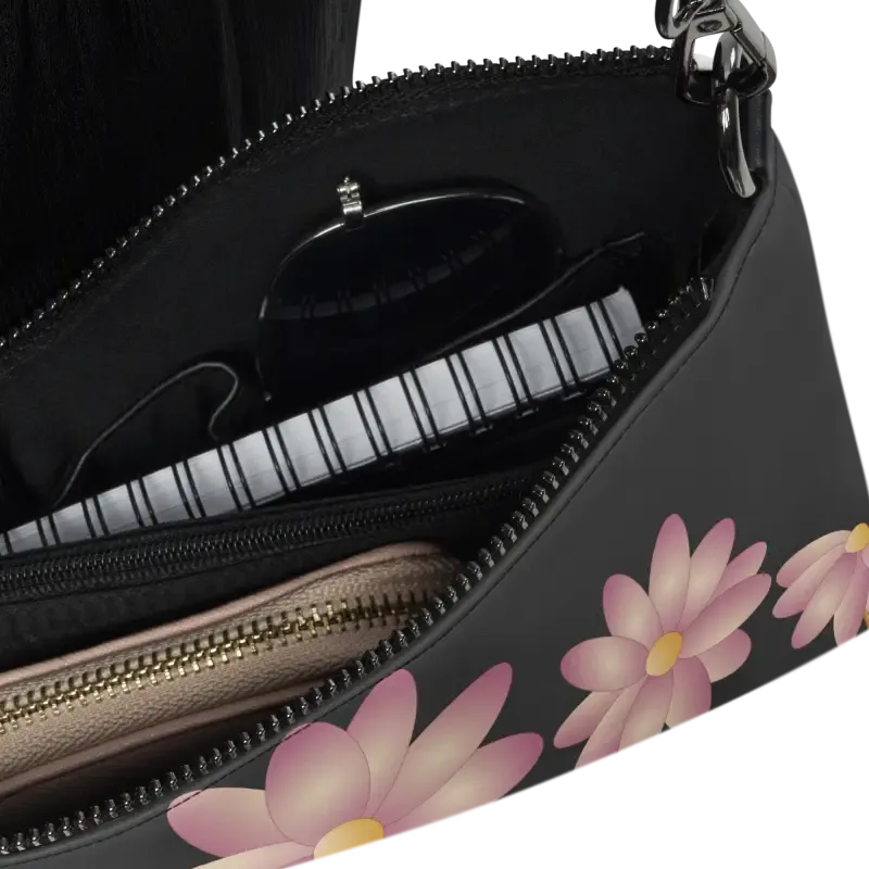 Gold Floral Center Crossbody Bag