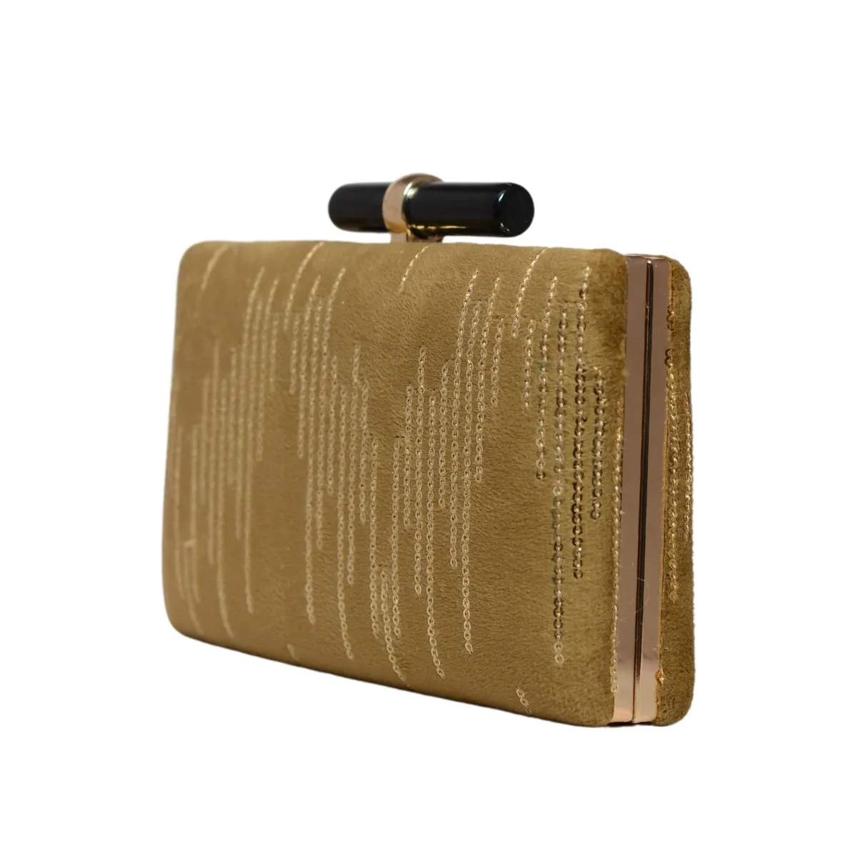 Golden Sequins Embroidery Party Clutch