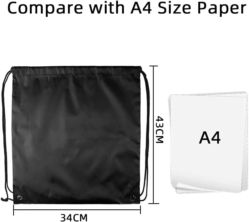 GoodtoU Drawstring Backpack Bags Cinch Sacks - Gym Drawstring Bags Bulk String Backpacks Black 16 Pcs