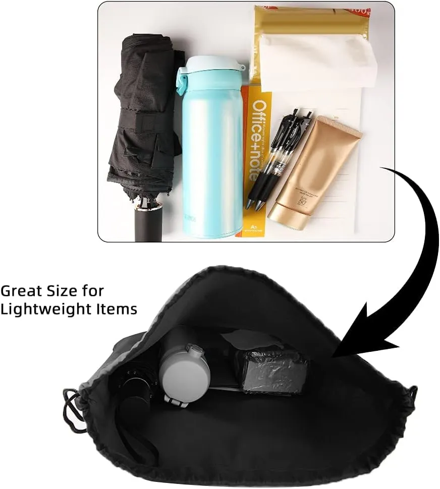 GoodtoU Drawstring Backpack Bags Cinch Sacks - Gym Drawstring Bags Bulk String Backpacks Black 16 Pcs