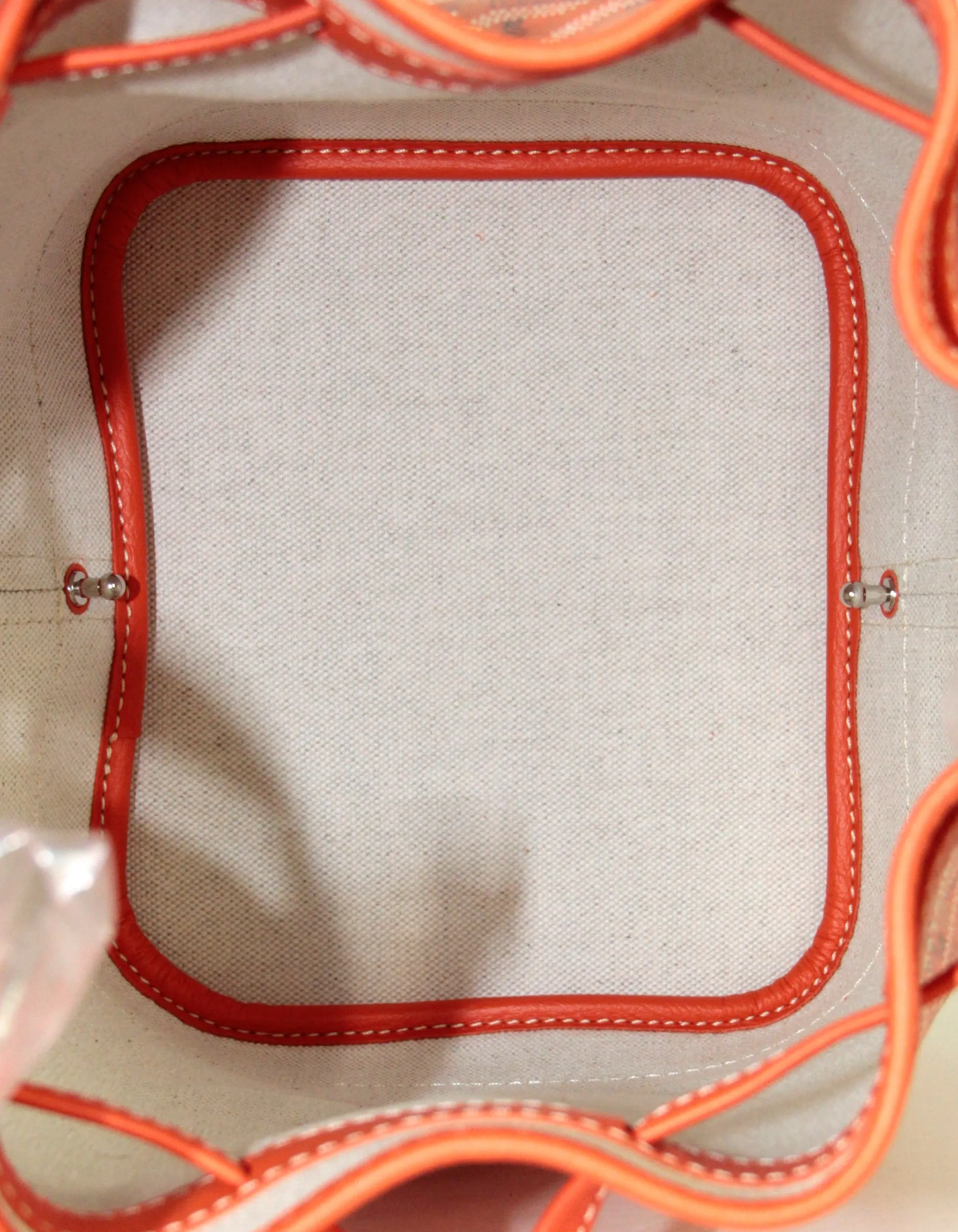 Goyard NEW Orange Goyardine Petit Flot PM Bucket Bag