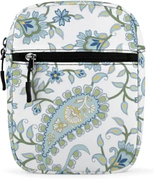 Green Paisley Pattern Mini Crossbody Bag Anti-Theft Side Shoulder Bags Messenger Bag Unisex, style, 202401195