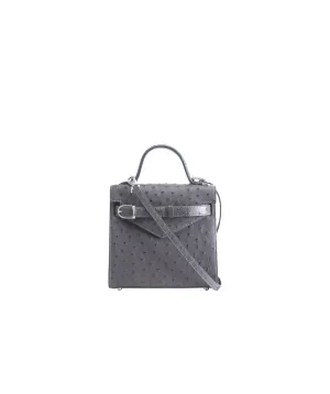 Grey Ostrich | 'Isibambo' Top Handle Bag