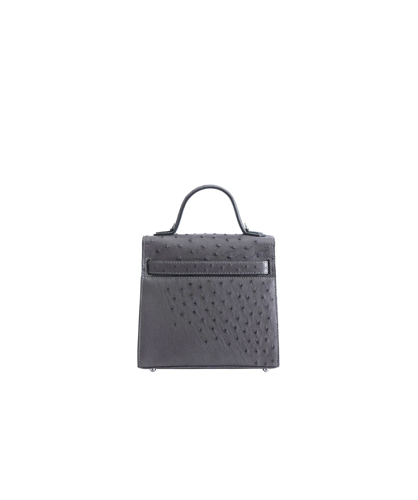 Grey Ostrich | 'Isibambo' Top Handle Bag