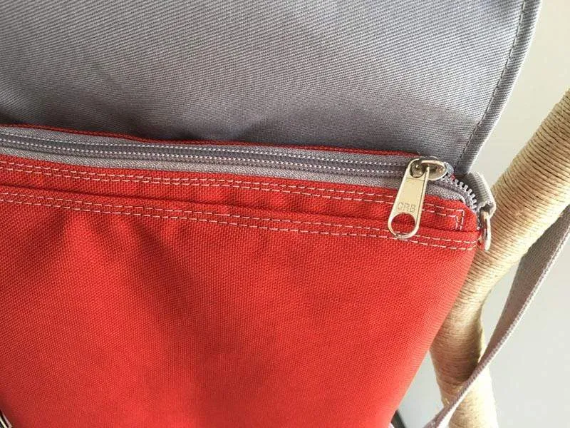Grey Red Cat Backpack, Personalized Cross Body Bag | Aris Bags