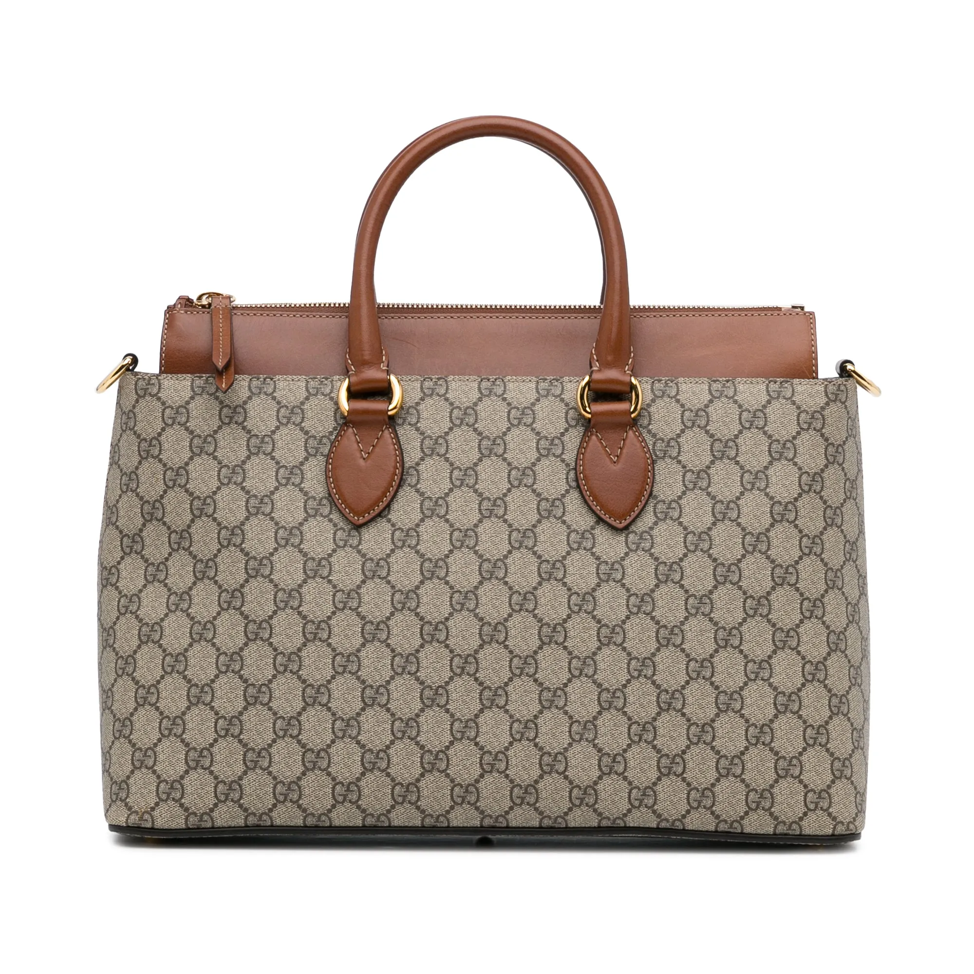 Gucci Linea A Zip Brown GG Supreme Canvas
