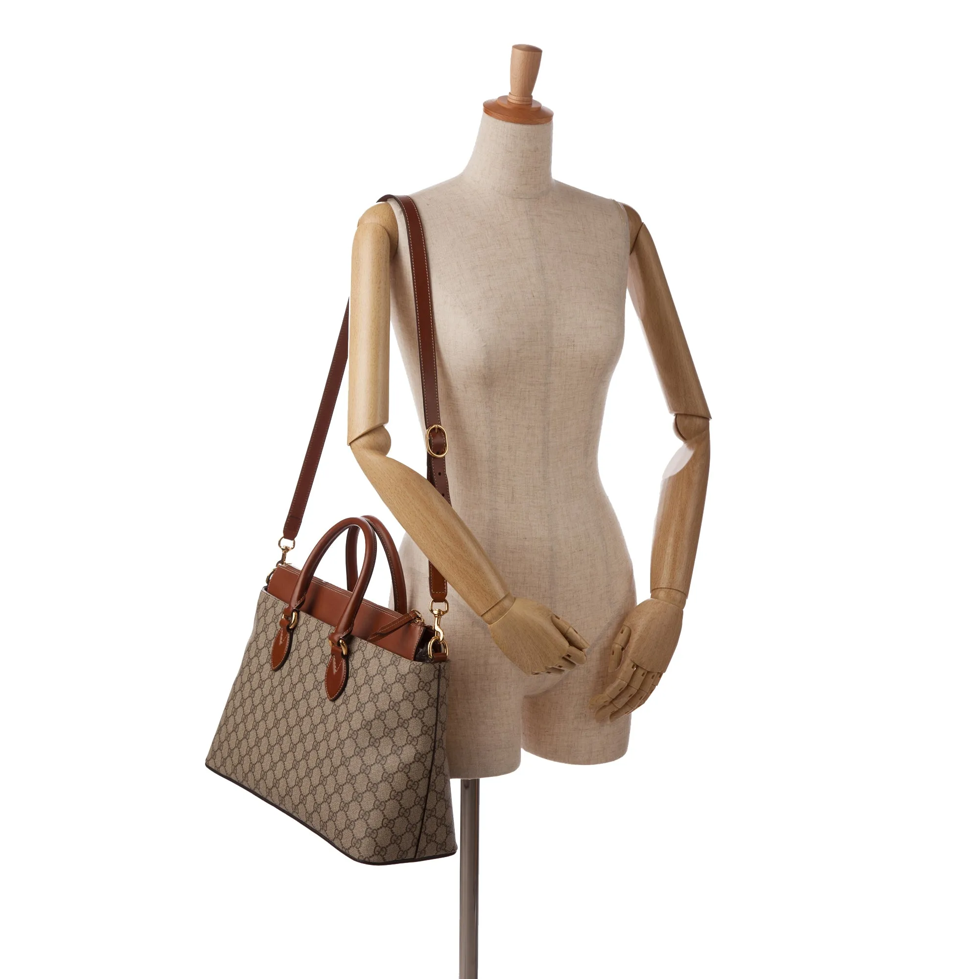 Gucci Linea A Zip Brown GG Supreme Canvas