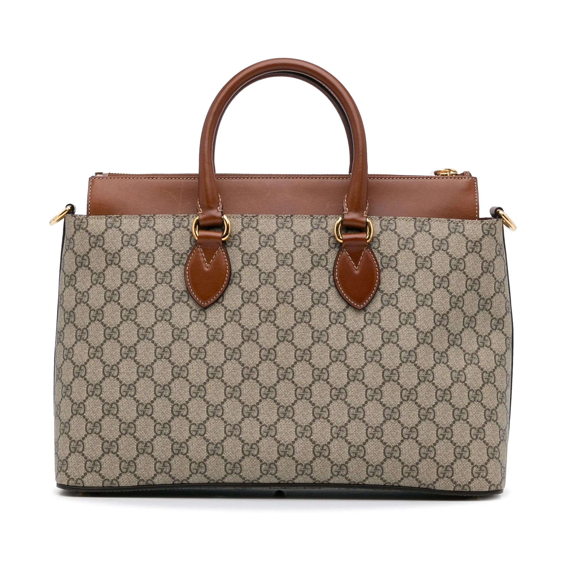 Gucci Linea A Zip Brown GG Supreme Canvas