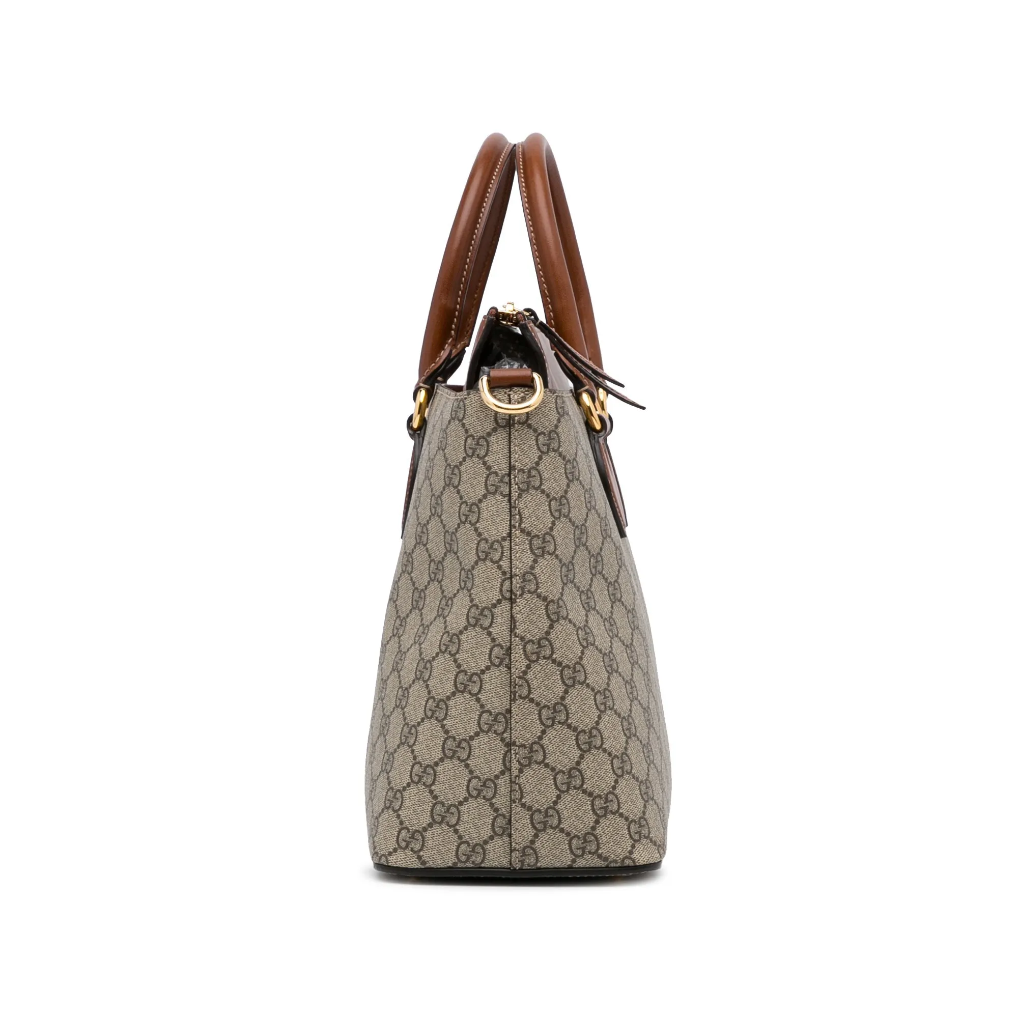 Gucci Linea A Zip Brown GG Supreme Canvas