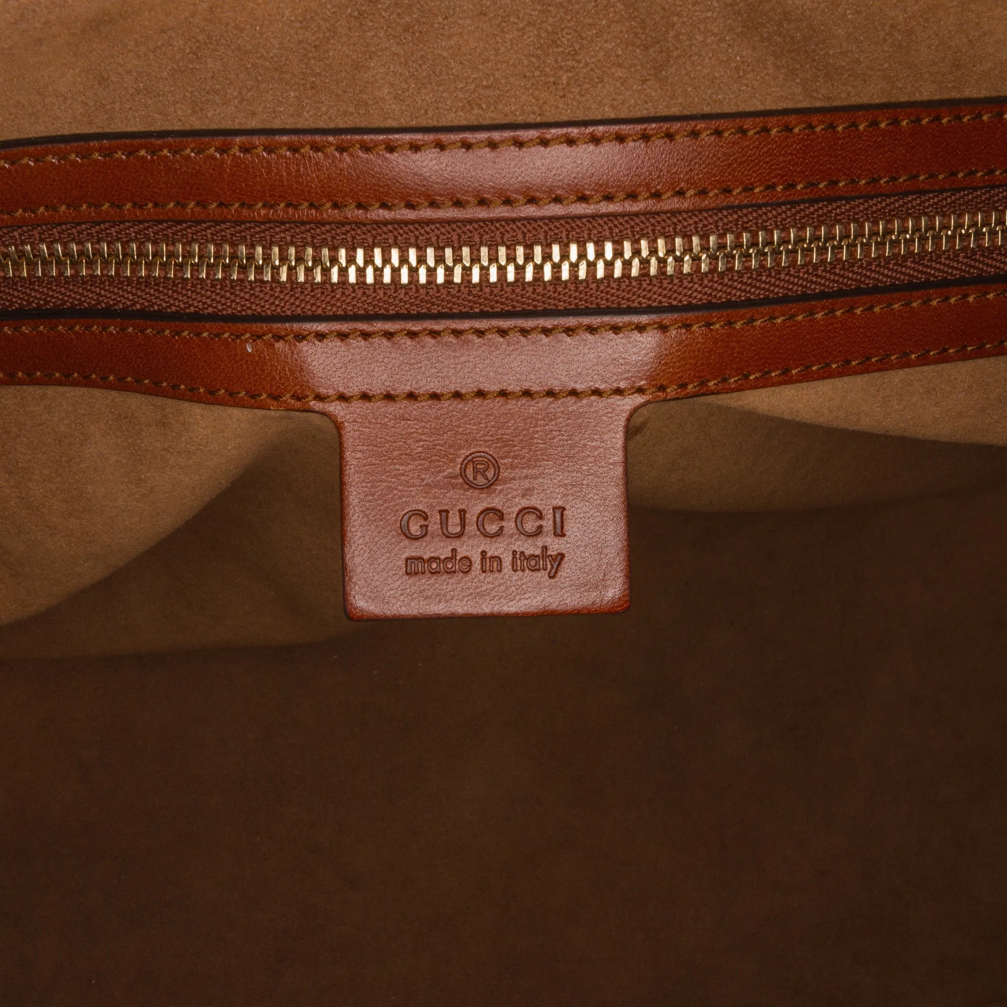 Gucci Linea A Zip Brown GG Supreme Canvas