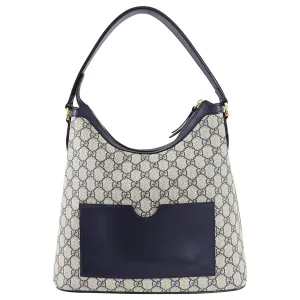 Gucci Navy Supreme Monogram GG Logo Top Handle Bag