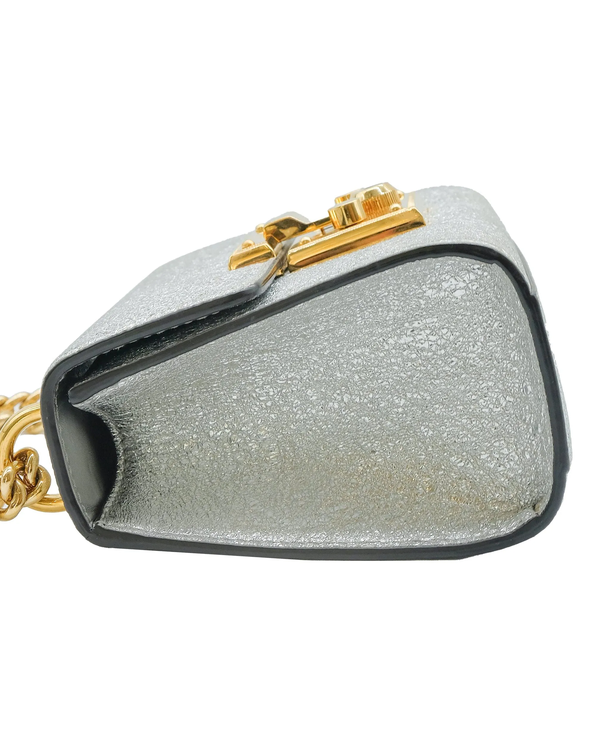 Gucci Padlock Shoulder Silver Leather ASC5322