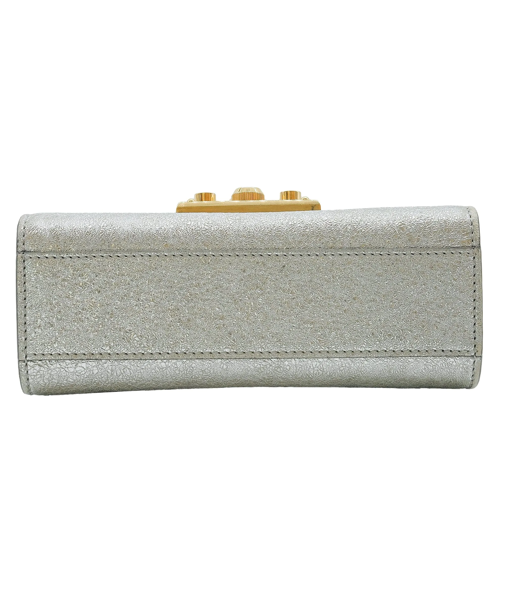 Gucci Padlock Shoulder Silver Leather ASC5322