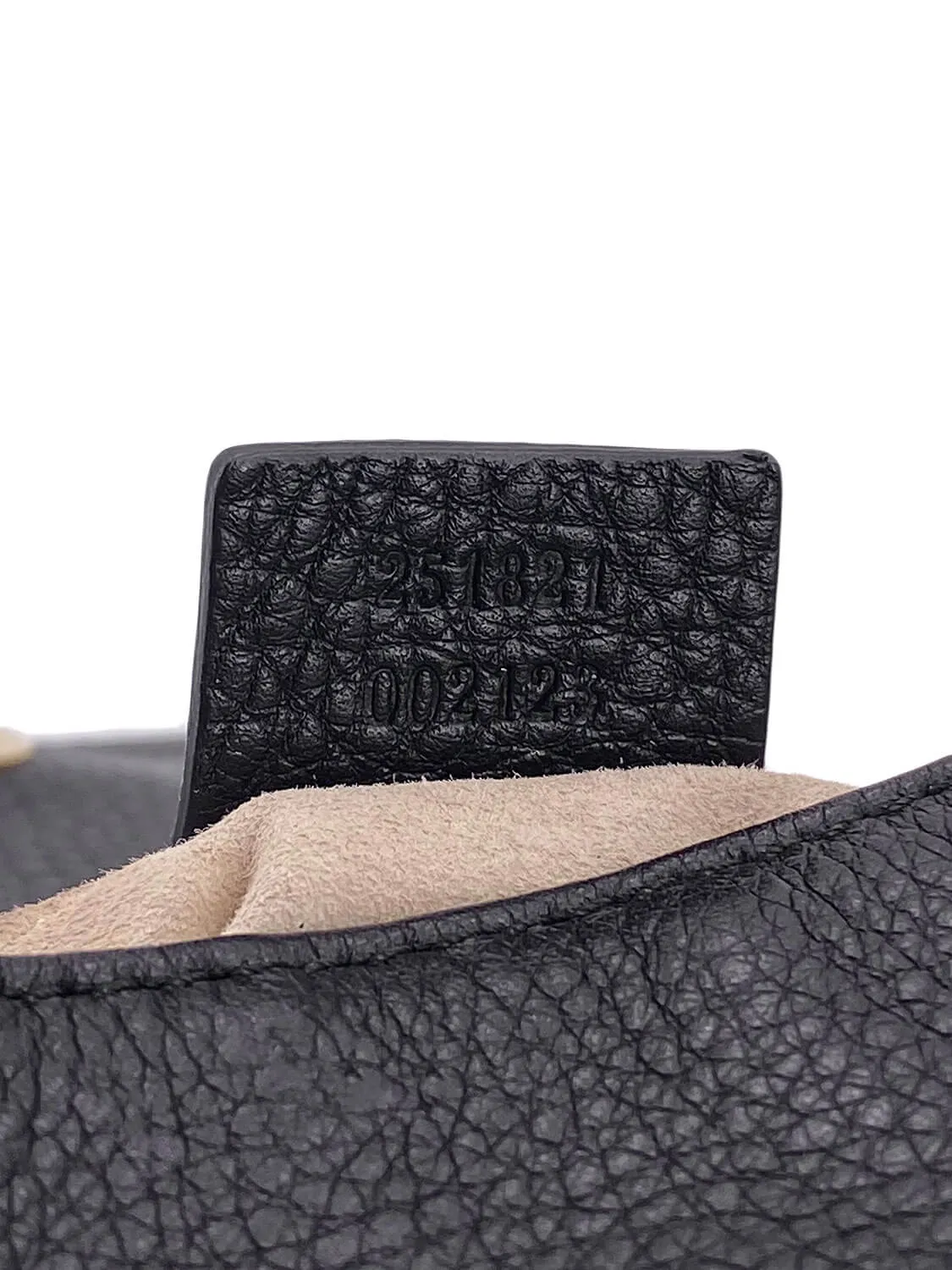 Gucci Pebbled Leather GG Logo Mini Messenger Flap Bag Black