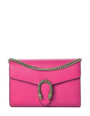 Gucci Pink Calfskin Leather Mini Dionysus Chain Wallet Crossbody Bag
