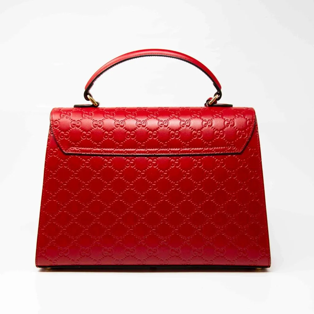 Gucci Red Guccissima Top Handle Bag