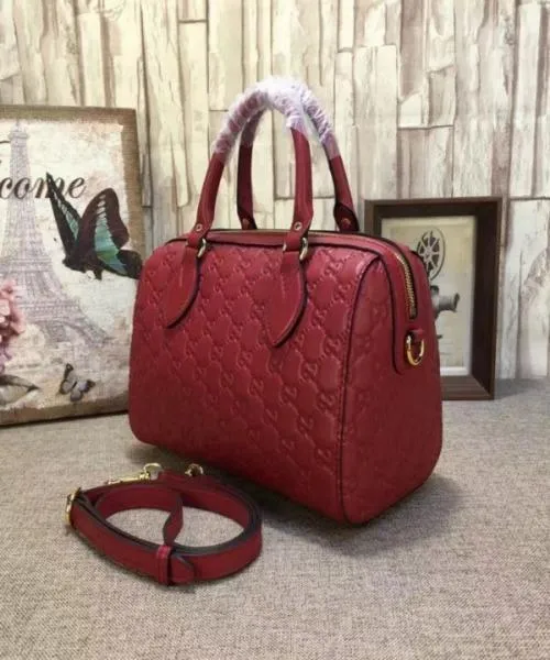 Gucci Signature Small Top Handle Bag Red
