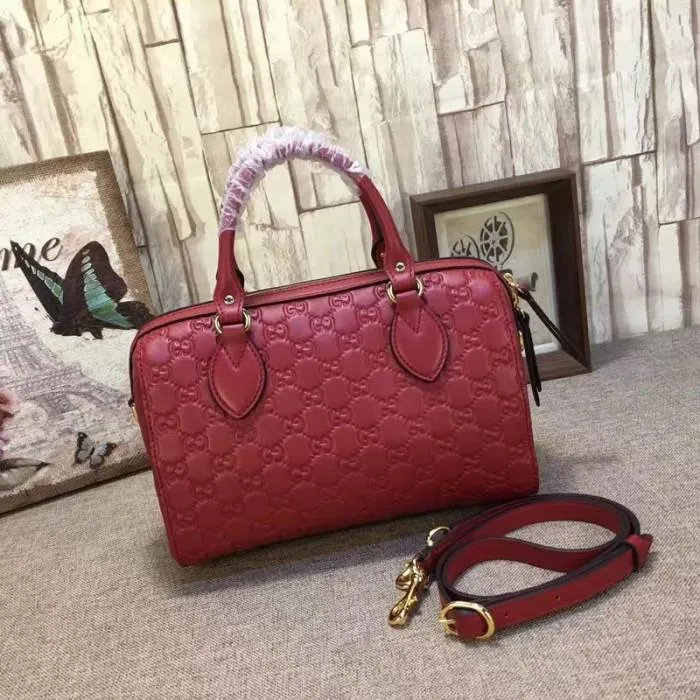 Gucci Signature Small Top Handle Bag Red
