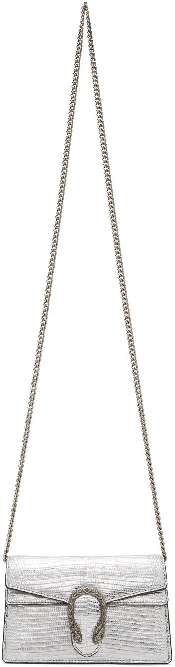 Gucci Silver Lizard Super Mini Dionysus Bag