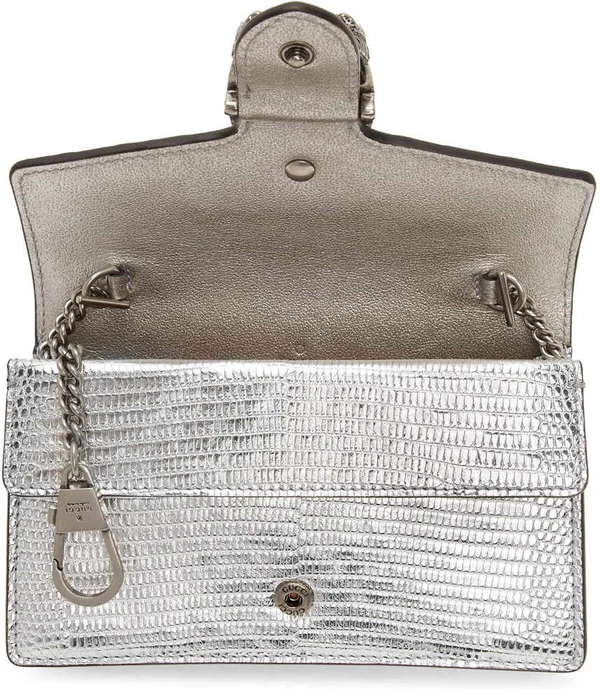 Gucci Silver Lizard Super Mini Dionysus Bag