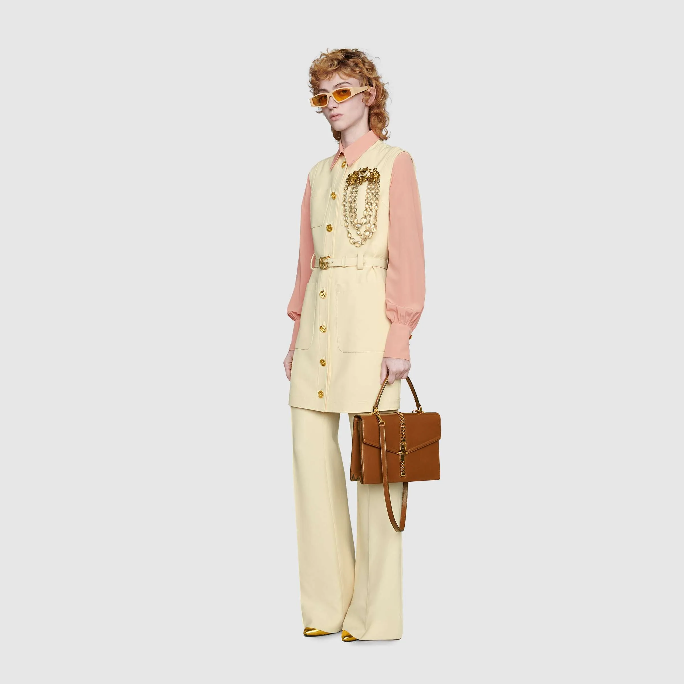 Gucci Sylvie 1969 Small Top Handle Bag Brown