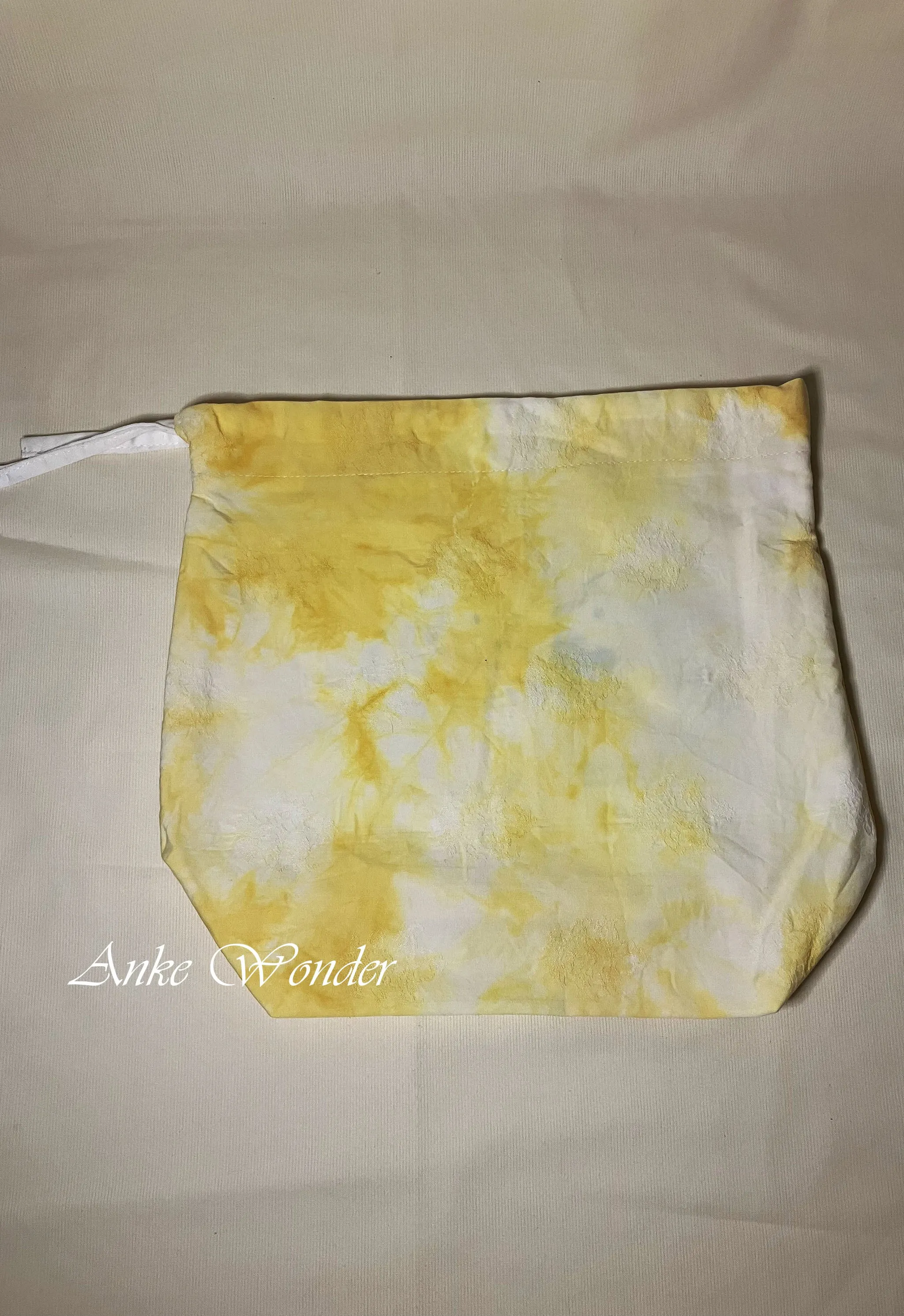 Hand-Painted Hedgehog Drawstring Bag Naturally Dyed