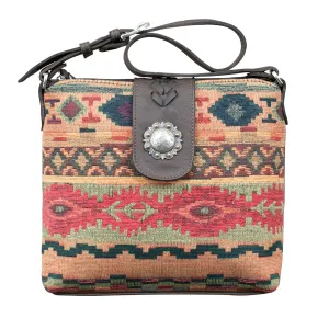 Hand Woven Santa Fe Tapestry Zip Top Shoulder Bag - Woven Tapestry