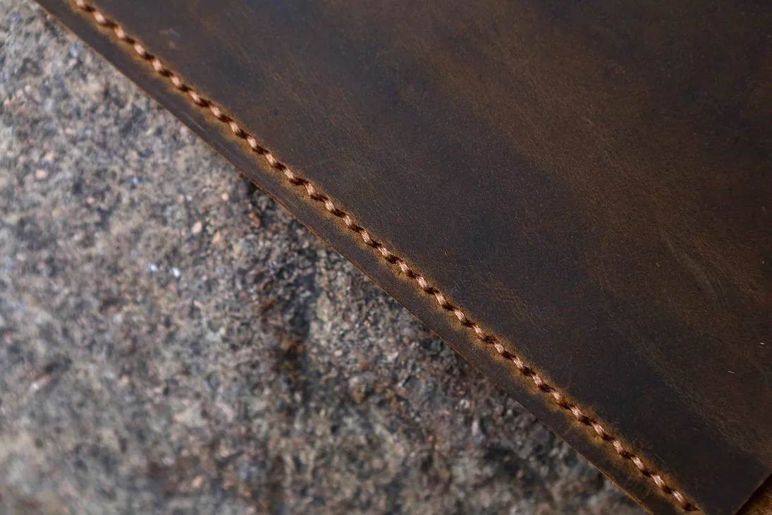 Handmade leather macbook pro laptop portfolio organizer
