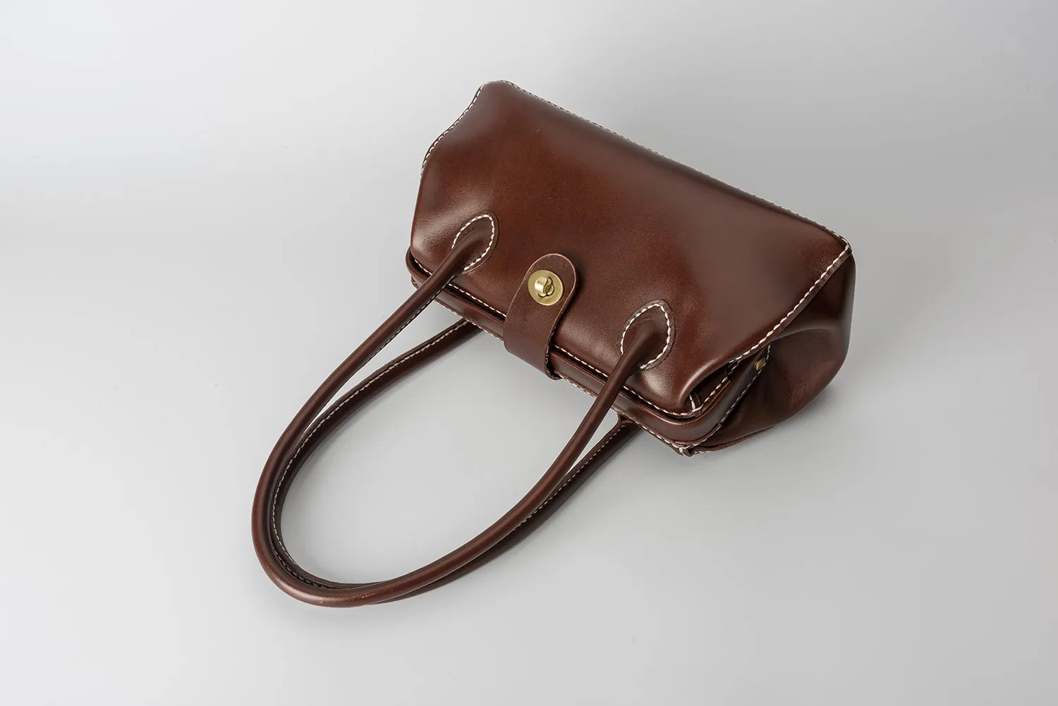 Handmade Womens Leather Doctor Handbag Purse Tan Shoulder Bag Doctor Bags for Women