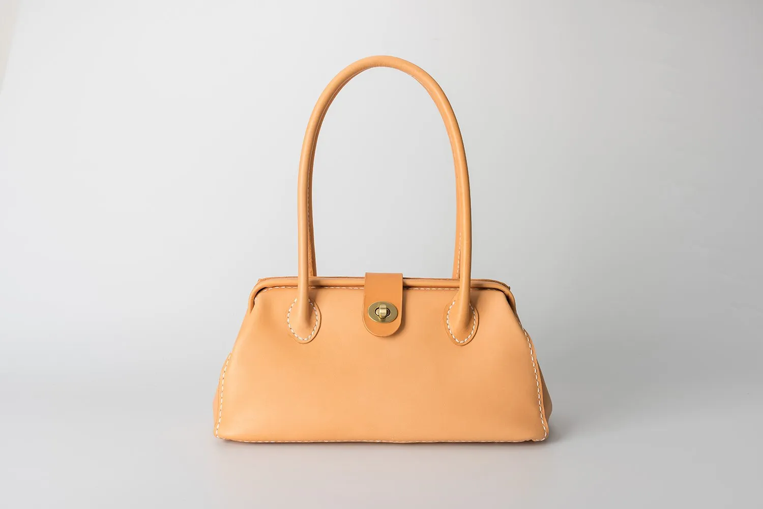 Handmade Womens Leather Doctor Handbag Purse Tan Shoulder Bag Doctor Bags for Women