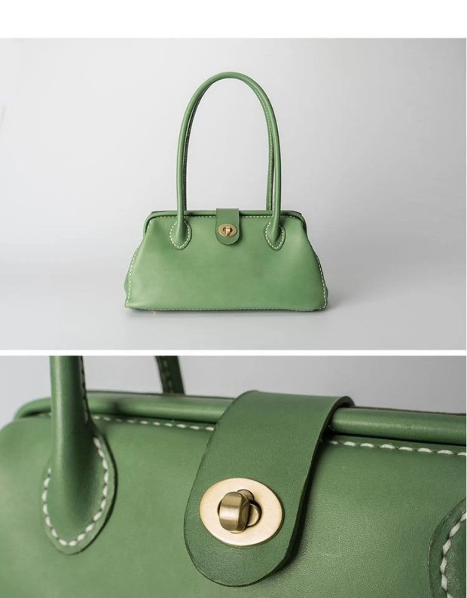 Handmade Womens Leather Doctor Handbag Purse Tan Shoulder Bag Doctor Bags for Women