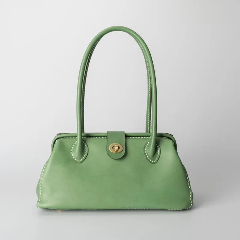 Handmade Womens Leather Doctor Handbag Purse Tan Shoulder Bag Doctor Bags for Women
