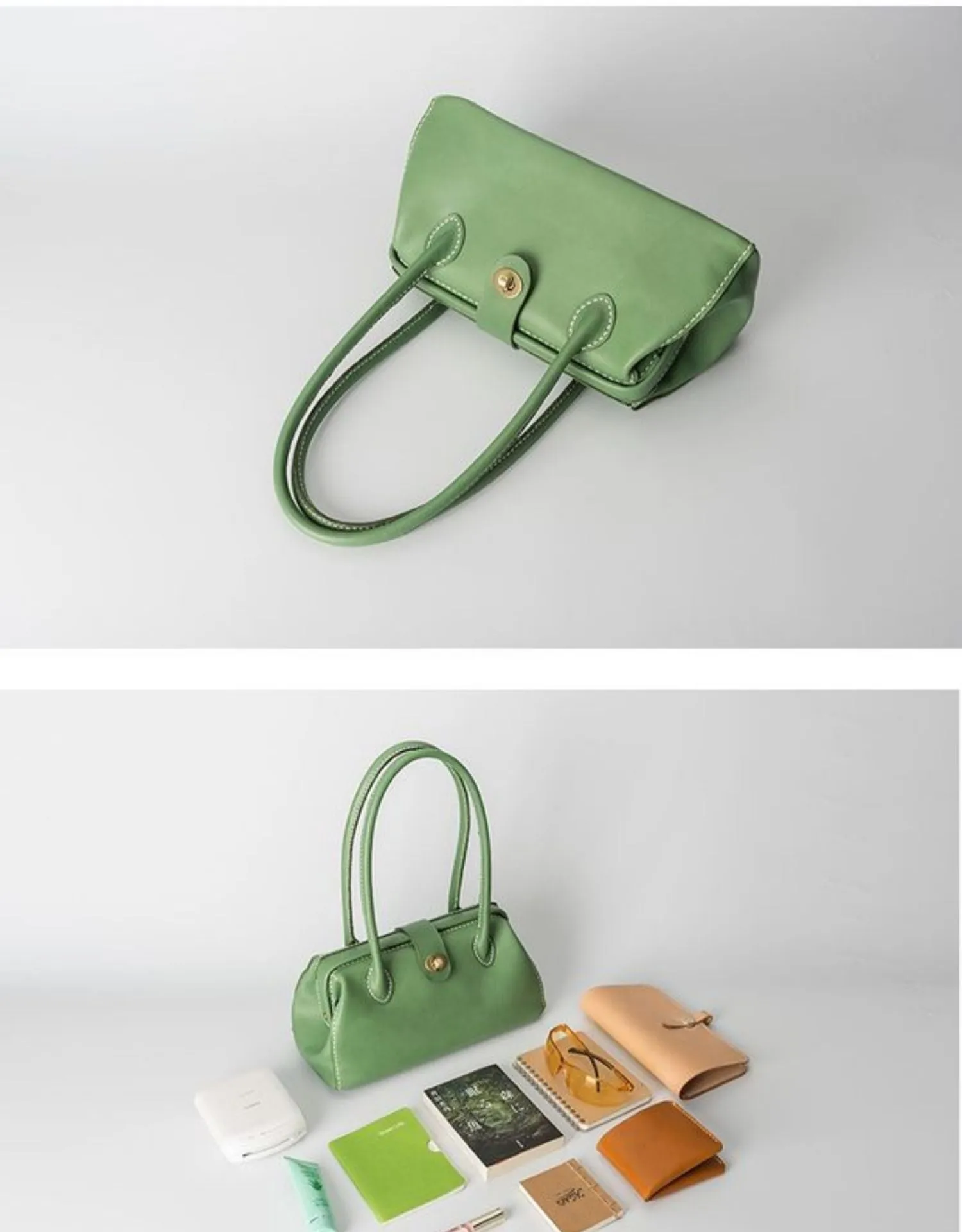 Handmade Womens Leather Doctor Handbag Purse Tan Shoulder Bag Doctor Bags for Women