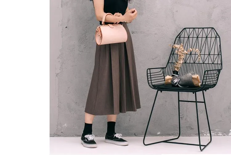 Handmade Womens Purple Leather Doctor Handbag Purse Small Side Bag Doctor Bags for Women