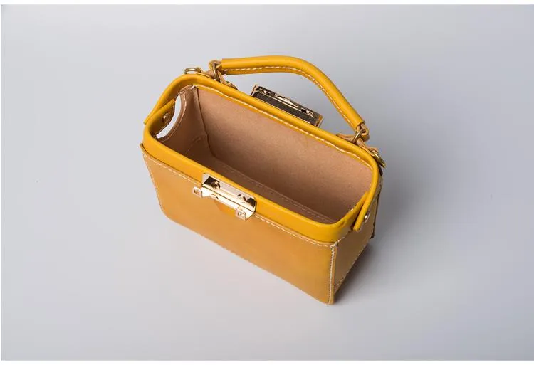 Handmade Womens Red Leather Doctor Handbag Purse Small Side Bag Doctor Bags for Women
