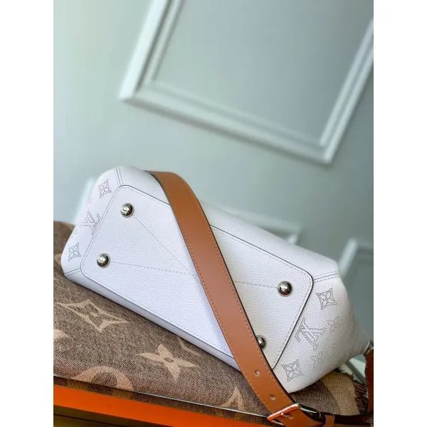 Haumea Mahina Perforated Leather Top Handle Bag M55553 White 2019 Collection