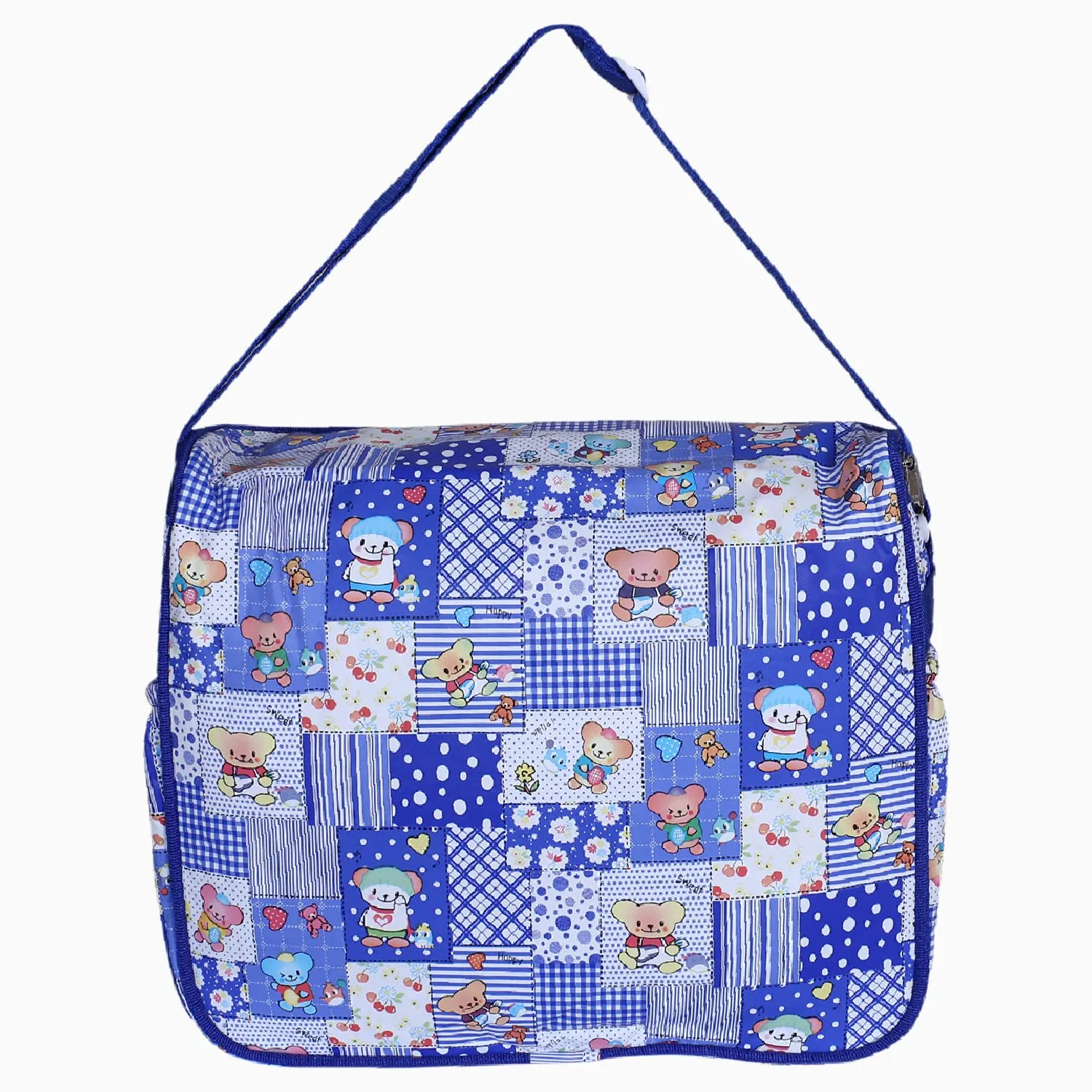 Heart Home PVC Multiuses Teddy Cartoon Print Mothers Bag/Diapers Bag With Handle For Traveling, storing (Blue) 52HH4013