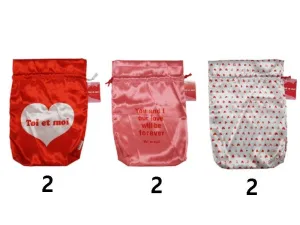 Heart String Pouch - Satin - 9.05Inx1.11Ftx1.57In - 23Cmx34Cmx4Cm -