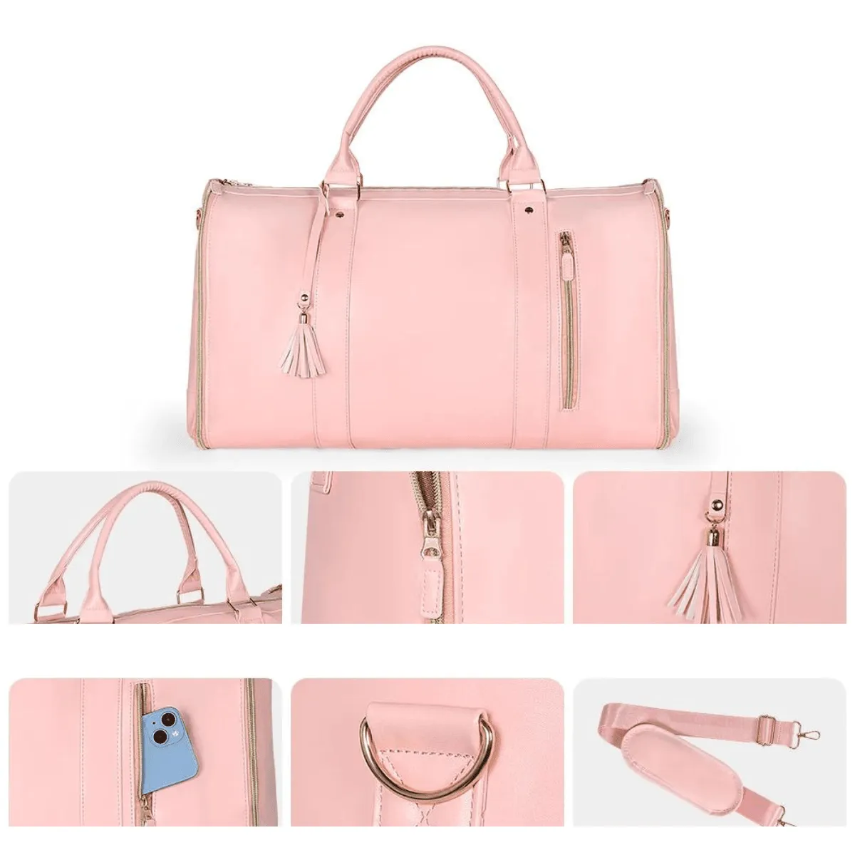 High Capacity Handbag, Durable PU, Waterproof, Stylish & Versatile, Zipper Closure, Perfect for Travel & Daily Use