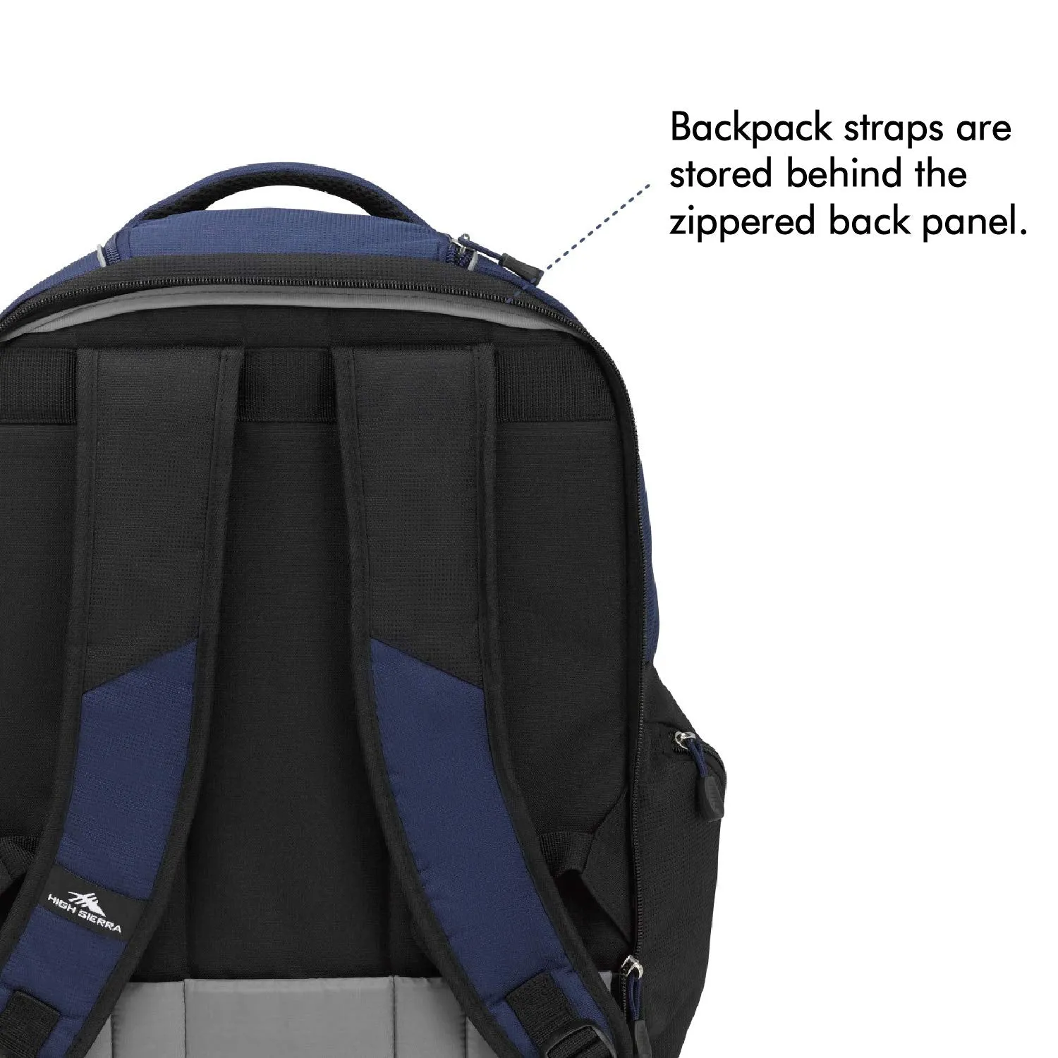 High Sierra Powerglide Lightweight Wheeled Laptop Backpack, fits most 17-inch laptop models, Ideal for High School and College Students True Navy/Black
